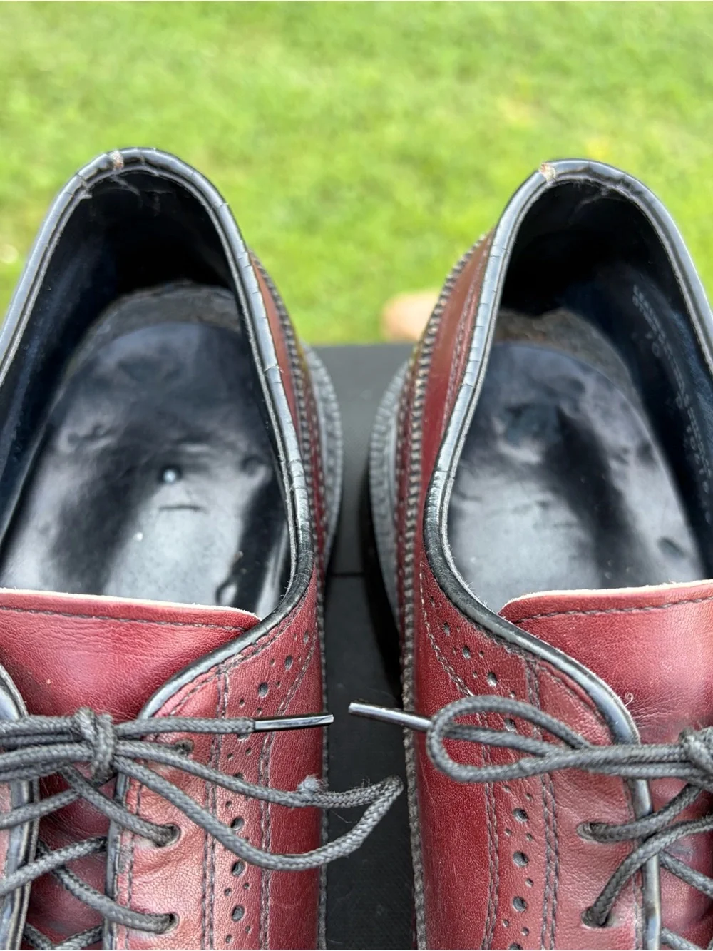 Vintage 1990 Bostonian Men's 10 D Burgundy Leather Wingtip Oxford Shoes USA